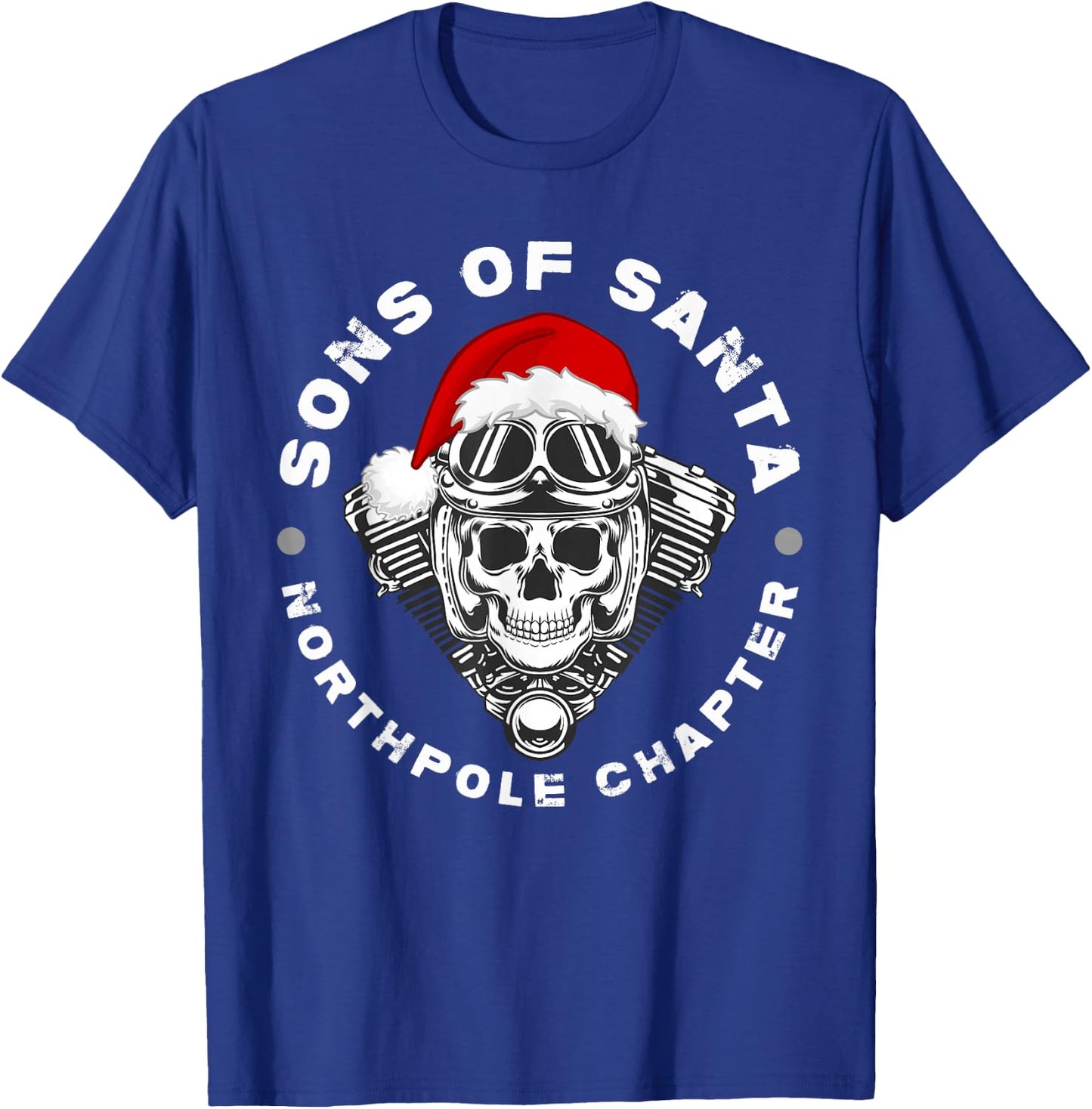 Funny Santa Biker Motorcycle Xmas Christmas 2025 T-Shirt - T-Shirt | Royal