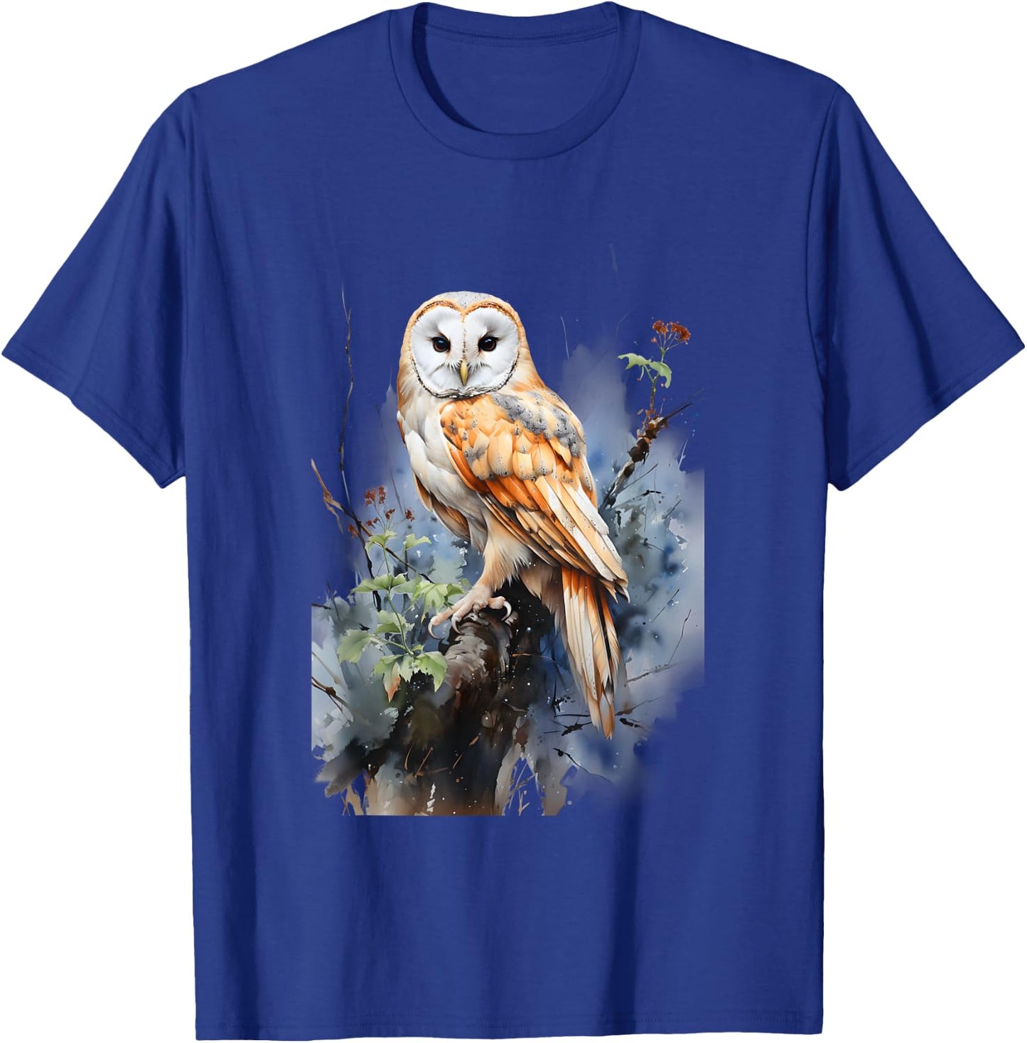 Gift Owl Barn Owl Realistic Nature Fleeting T-Shirt - T-Shirt | Royal