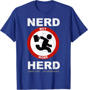 Vintage Nerd Herd Geek Chic In Overdrive T-Shirt - T-Shirt | Royal
