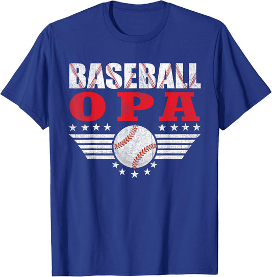 Baseball Opa Funny Sports Players Opa Father's Day T-Shirt - T-Shirt | Royal
