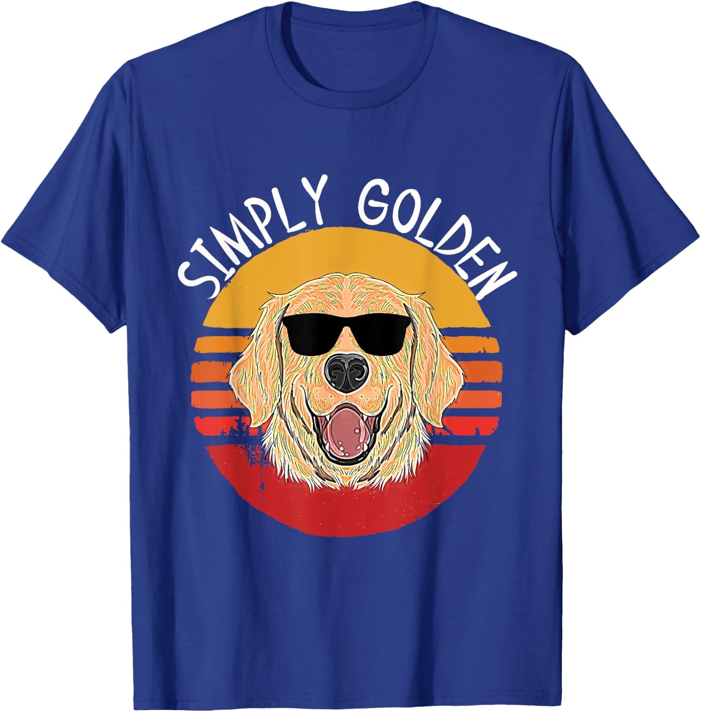Retro White English Cream Golden Retriever Simply Golden T-Shirt - T-Shirt | Royal