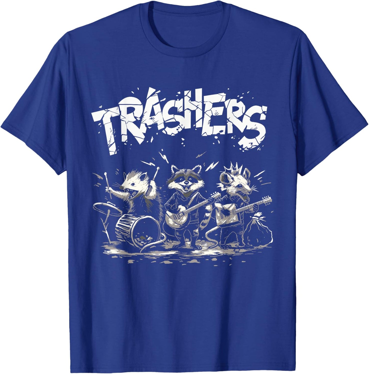 Trashers Shirt - Funny Raccoon Music Band Electric Acoustic T-Shirt - T-Shirt | Royal