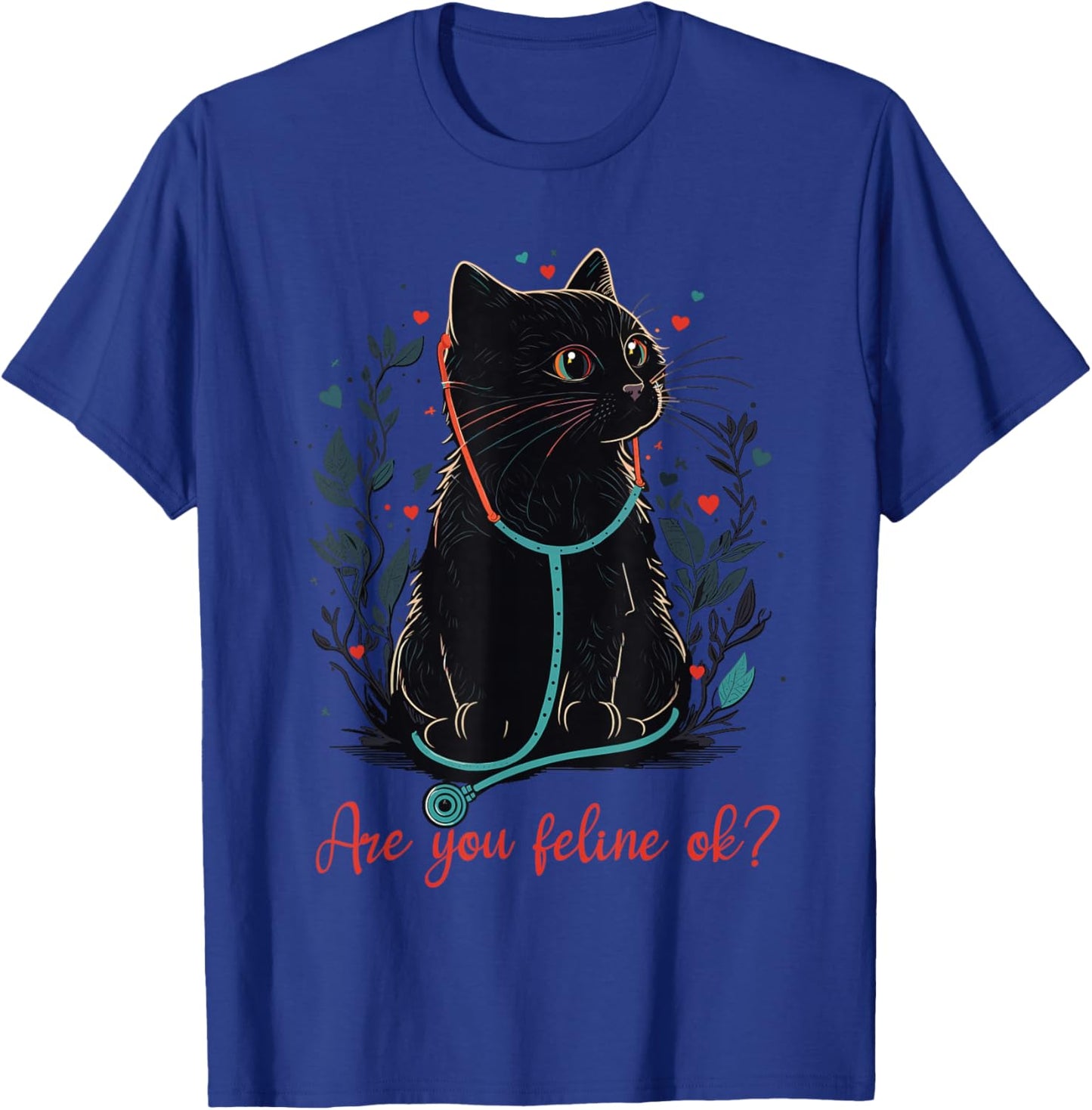 Retro Cat Nurse Gifts Nurse Week Gifts Funny Nurse T-Shirt - T-Shirt | Royal