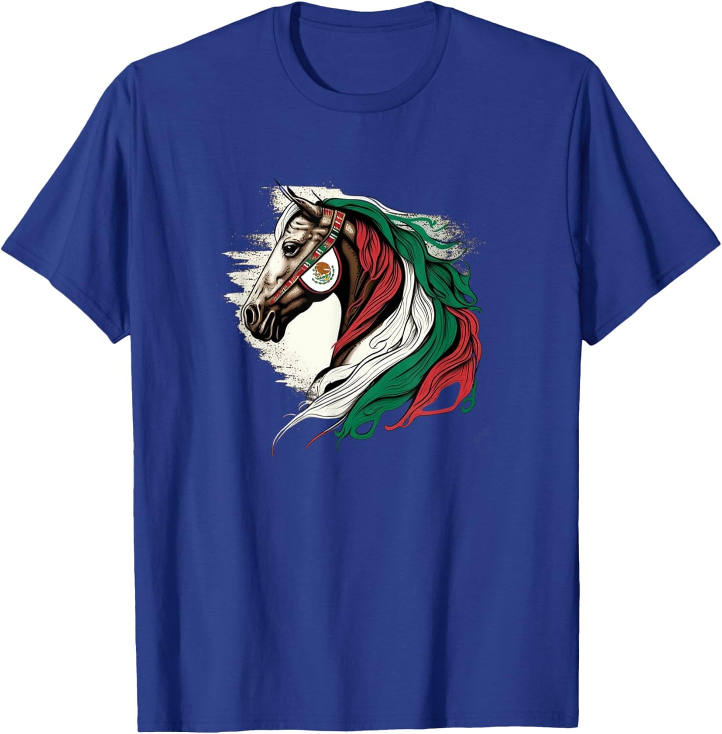 Mexican Horse - Riding Mexico Flag T-Shirt - T-Shirt | Royal
