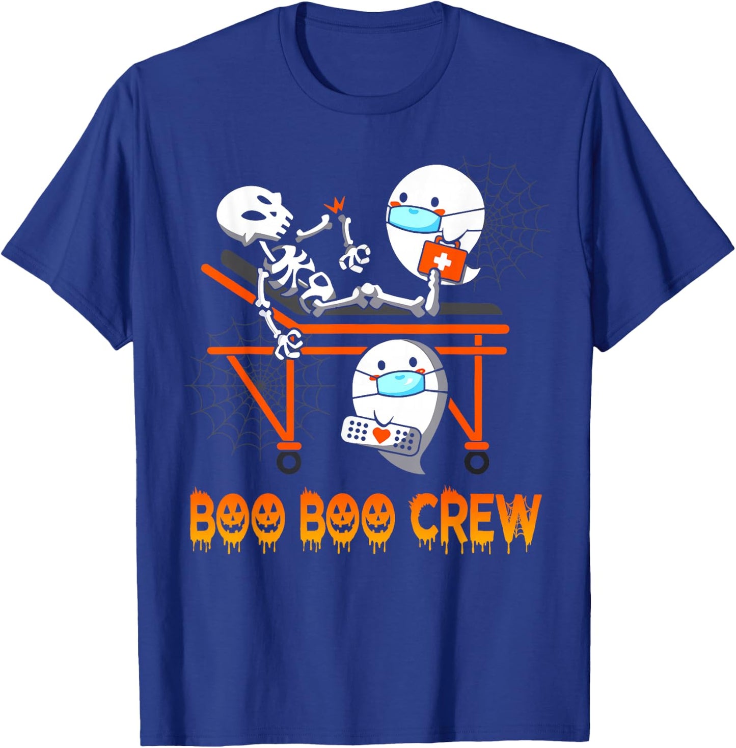 Paramedic EMS Skeleton Boo Boo Crew Halloween T-Shirt - T-Shirt | Royal