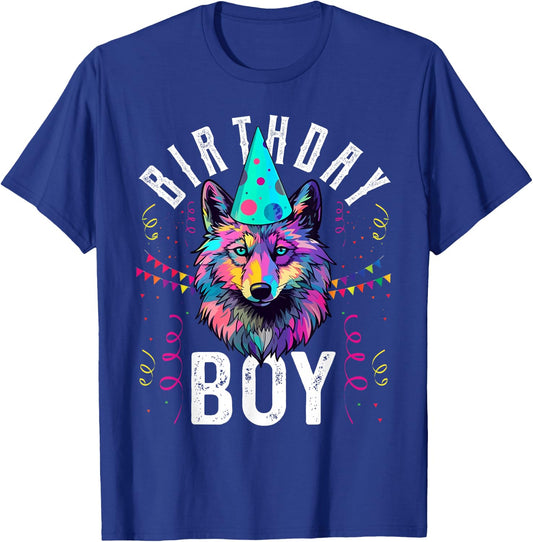 Birthday Boy WOLF Shirt Cute WOLF T Shirt for Birthday Wolve T-Shirt - T-Shirt | Royal