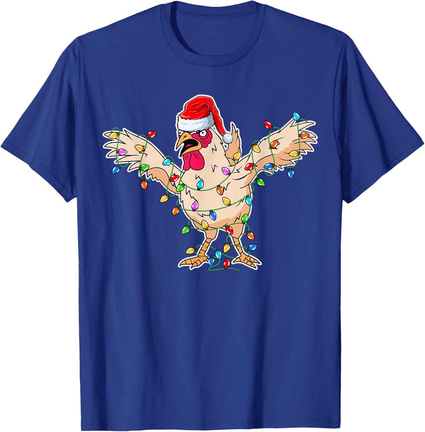 Rooster Wearing Santa Hat - Rooster Chicken Lover Christmas T-Shirt - T-Shirt | Royal