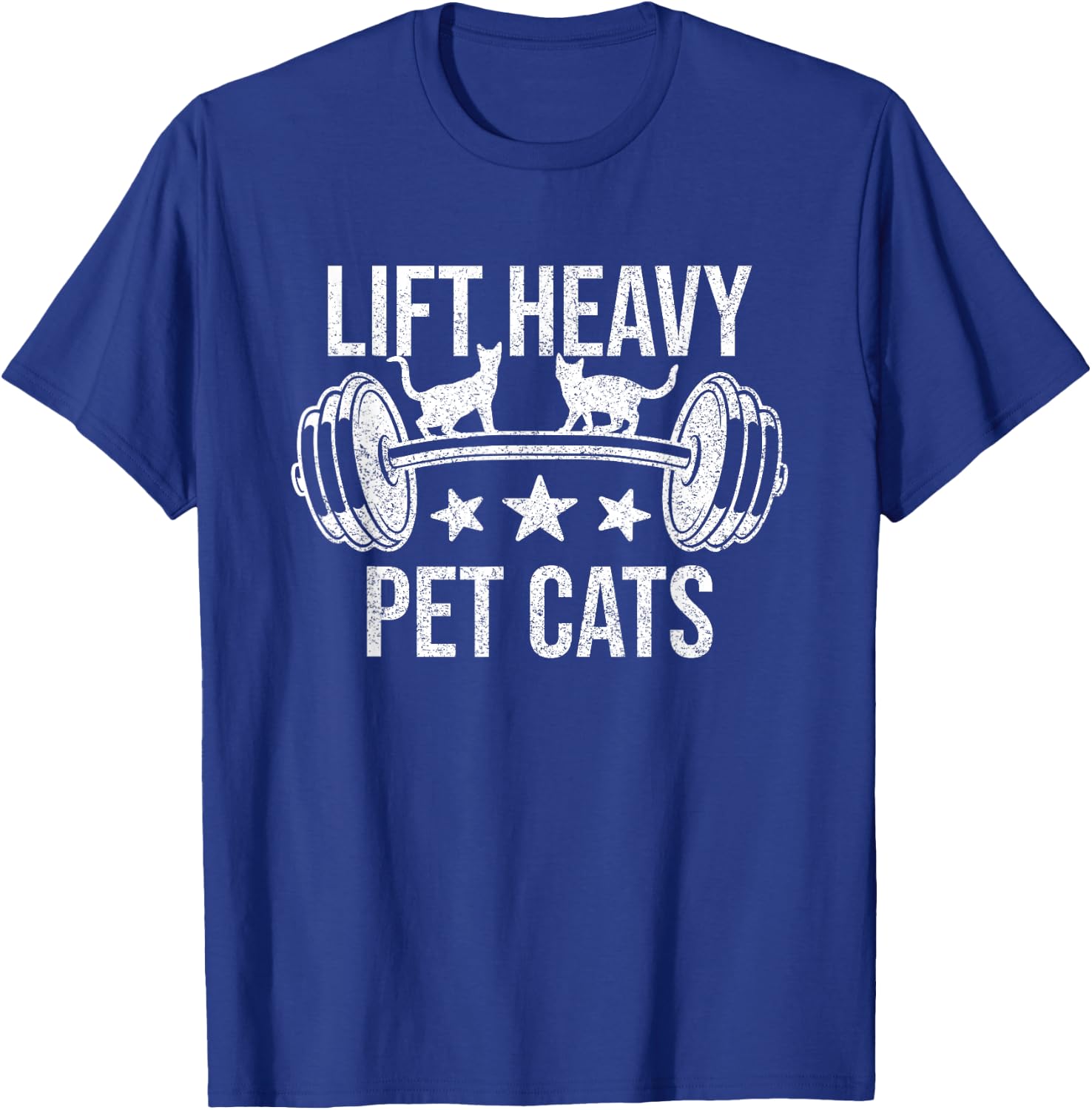 Lift Heavy Pet Cats Bodybuilding Weightlifting Cat Lover T-Shirt - T-Shirt | Royal