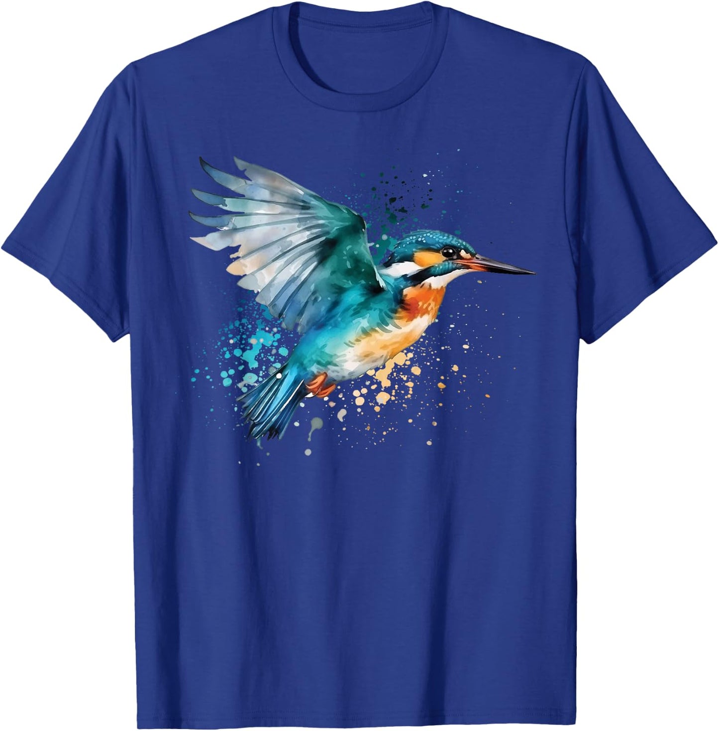 Kingfisher Design Illustration T-Shirt - T-Shirt | Royal