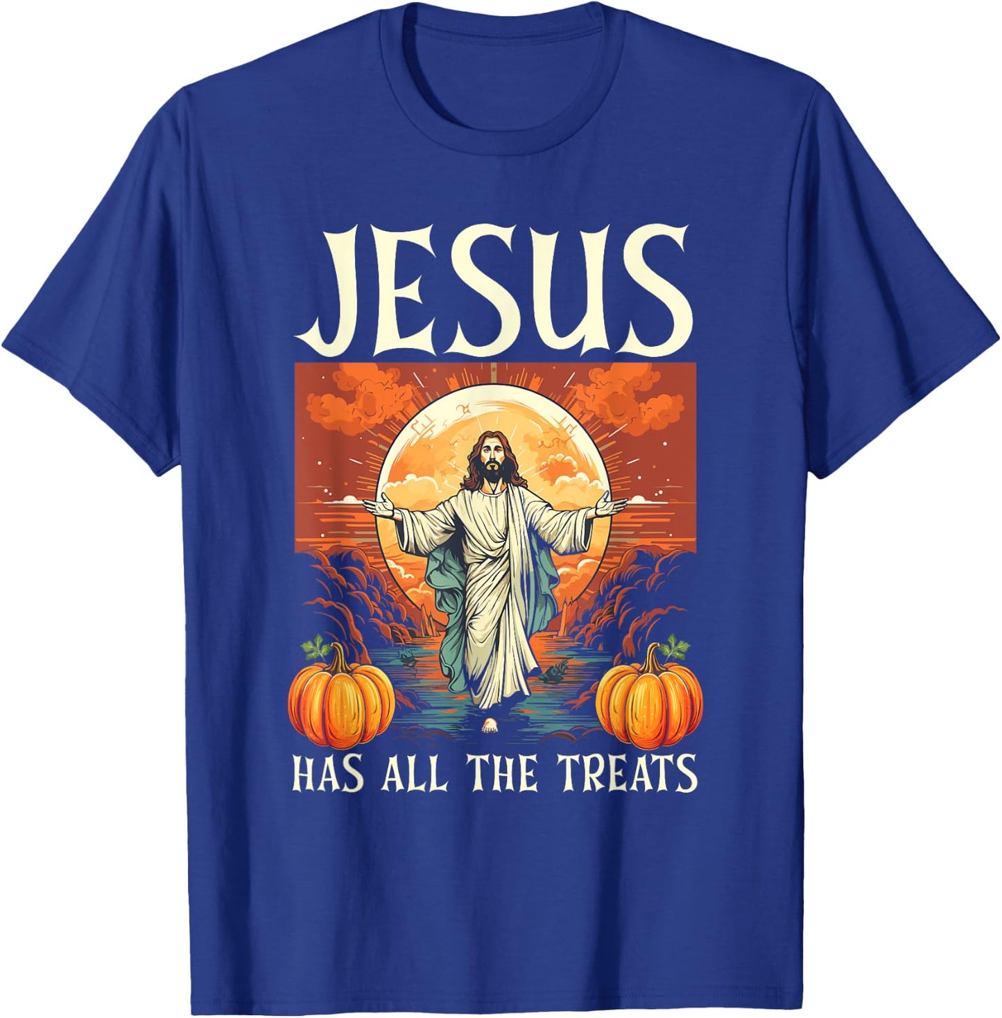 Christian Halloween Jesus Christ Trick Or Treat Christianity T-Shirt - T-Shirt | Royal