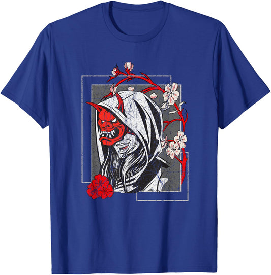 Oni Monster Yokai Hannya Anime Girl Harajuku Japan Aesthetic T-Shirt - T-Shirt | Royal