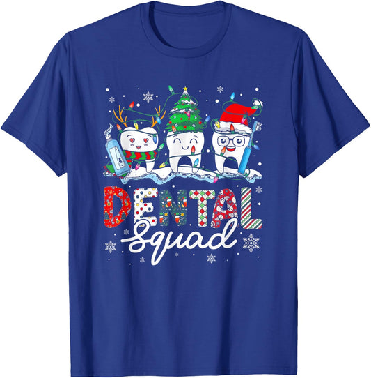 Dental Squad Cute Teeth Dentist Christmas T-Shirt - T-Shirt | Royal