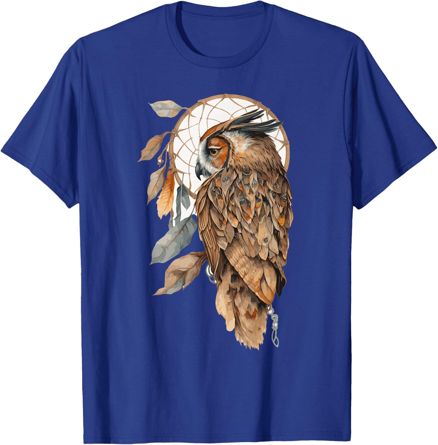 Owl Tribal Watercolor Owl Dream Catcher T-Shirt - T-Shirt | Royal