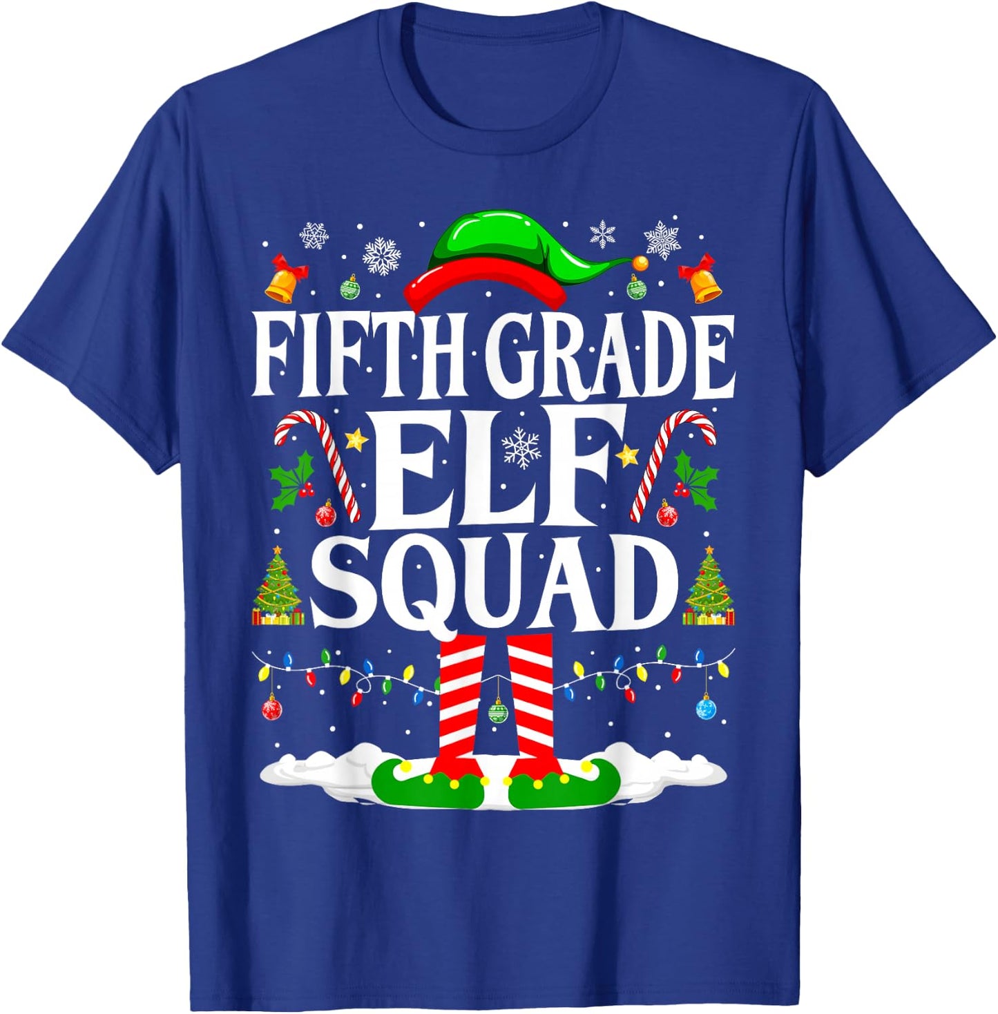 5th Grade Elf Squad Xmas Funny Christmas Fifth Grade Elf T-Shirt - T-Shirt | Royal