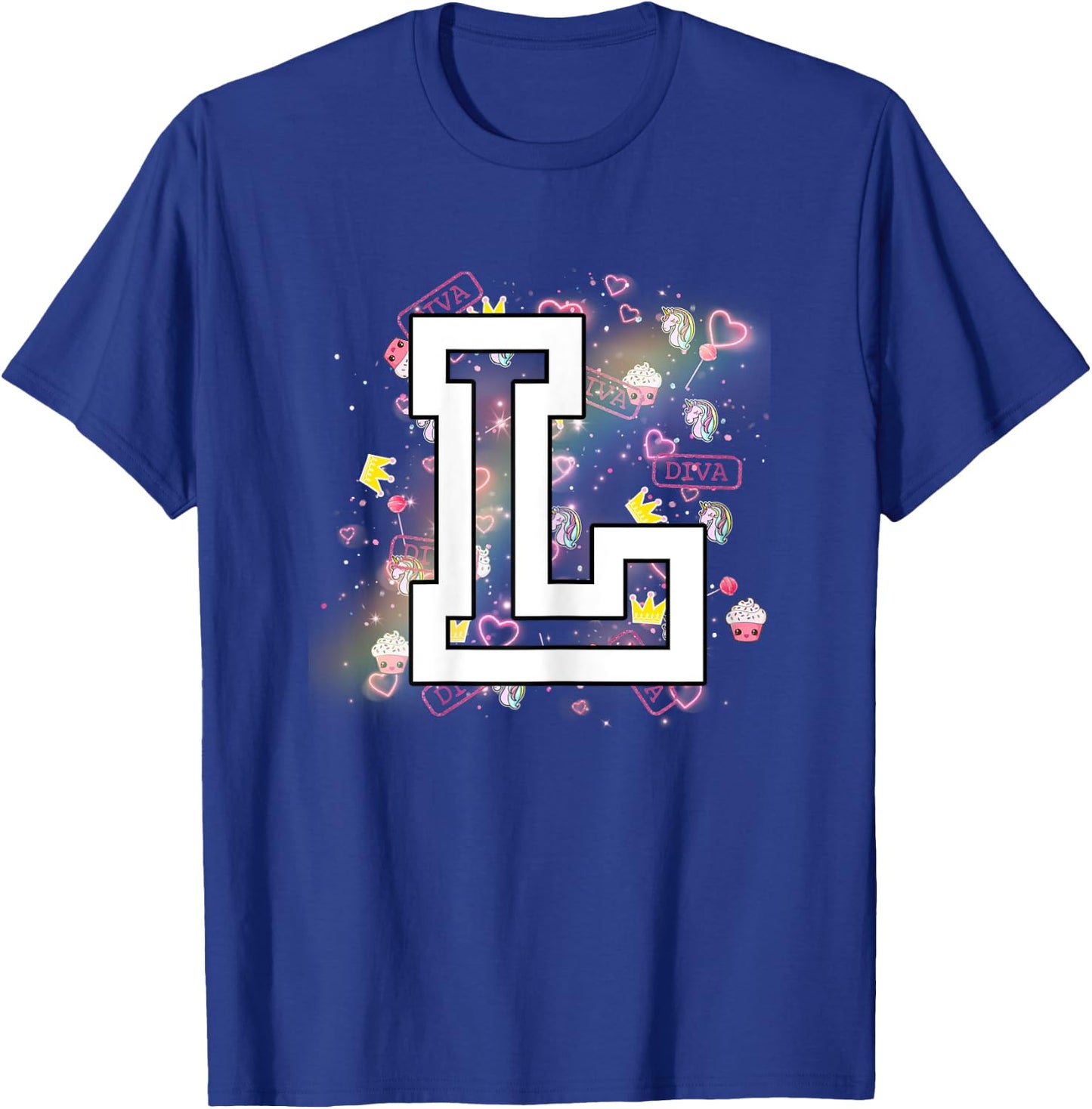 Kids Letter L Clothing For a Girl Who's Name Starts With L T-Shirt - T-Shirt | Royal
