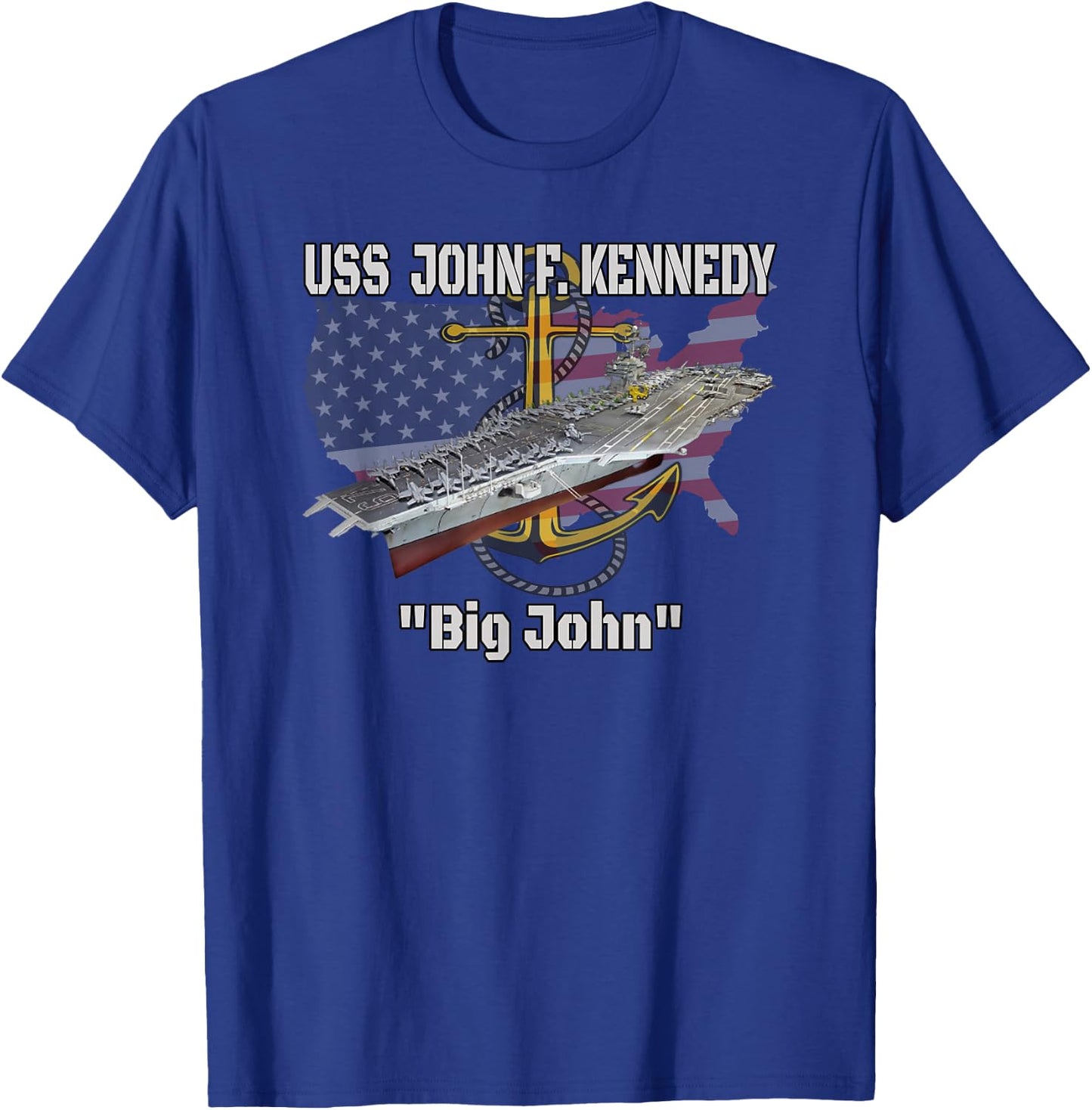 Aircraft Carrier USS John F. Kennedy CV-67 CVA-67 Veterans T-Shirt - T-Shirt | Royal