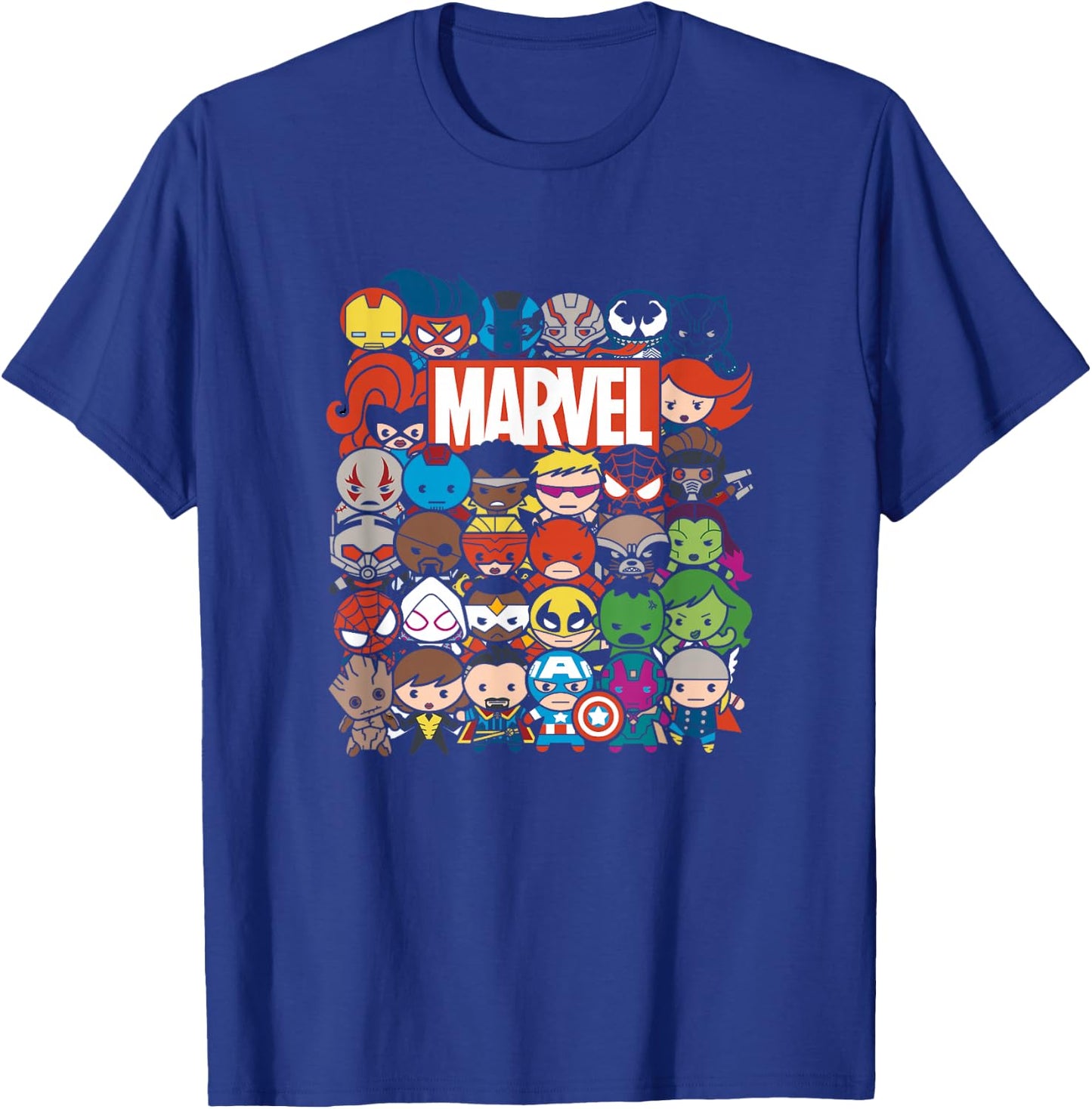 Marvel Kawaii Marvel Universe Super Heroes Chibi Group Shot T-Shirt - T-Shirt | Royal