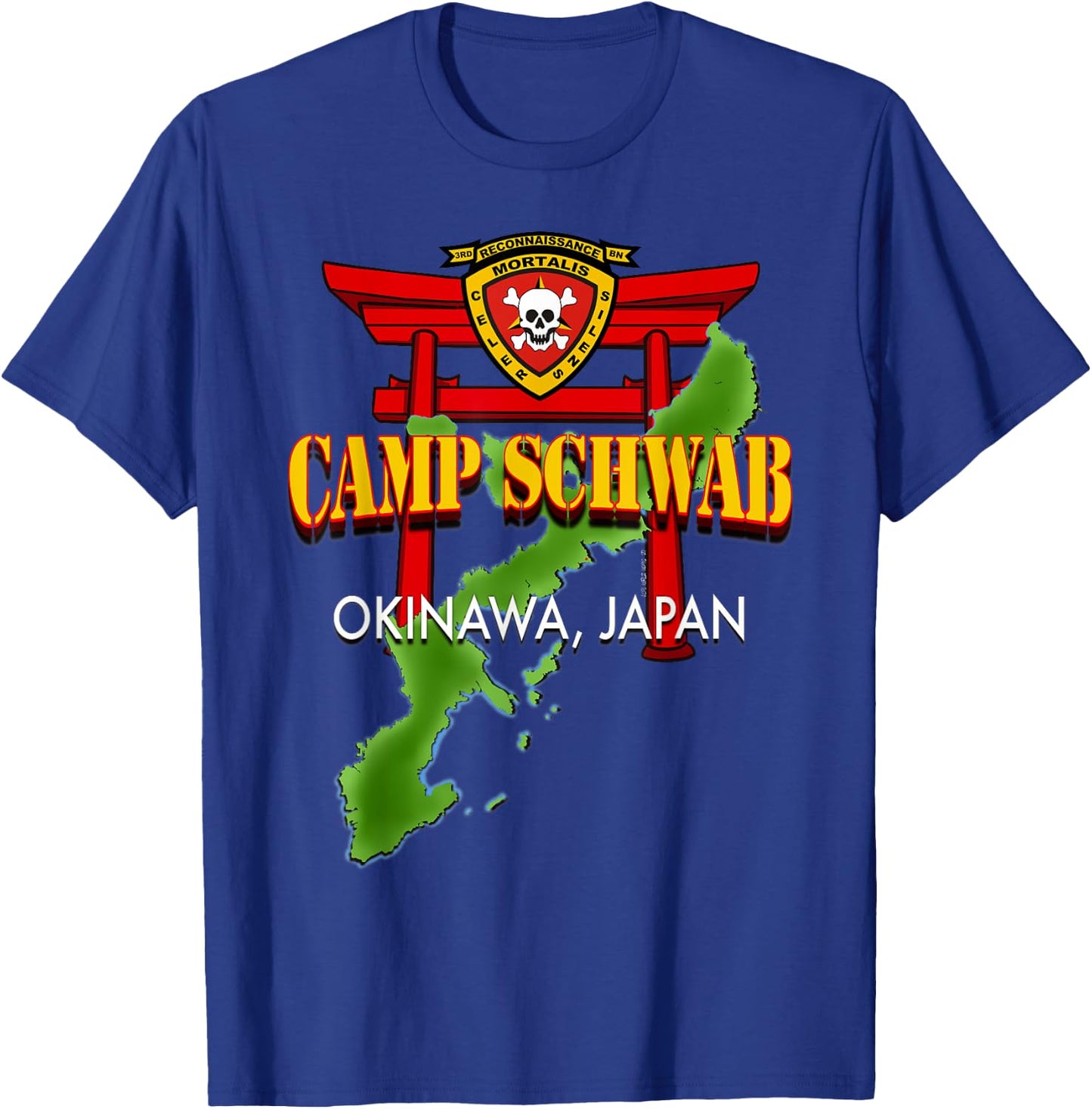 3D Reconnaissance Battalion Camp Schwab Okinawa T-Shirt - T-Shirt | Royal
