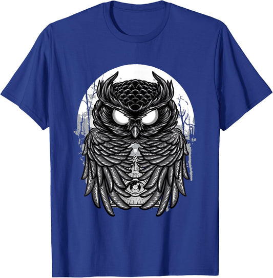 Spooky Midnight Owl - Goth Birds Animal Lover Ornithology T-Shirt - T-Shirt | Royal