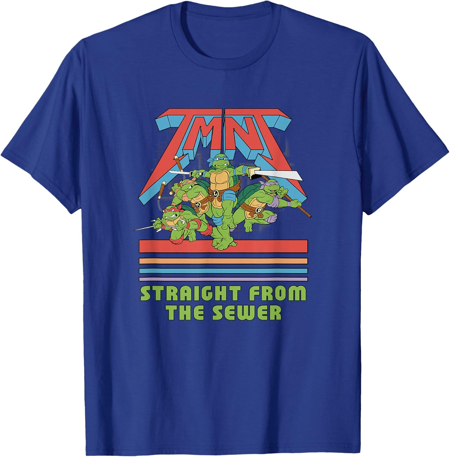 Teenage Mutant Ninja Turtles Straight From The Sewer Retro T-Shirt - T-Shirt | Royal