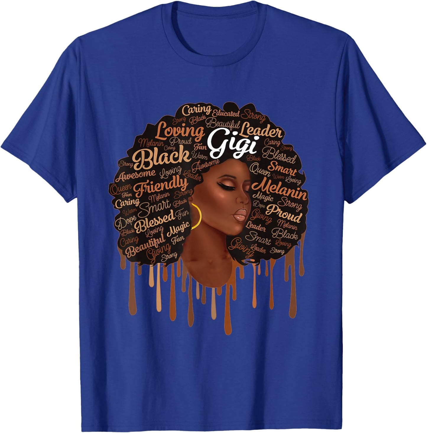 Melanin Black Queen Gigi African Woman Afro Mother’s Day T-Shirt - T-Shirt | Royal
