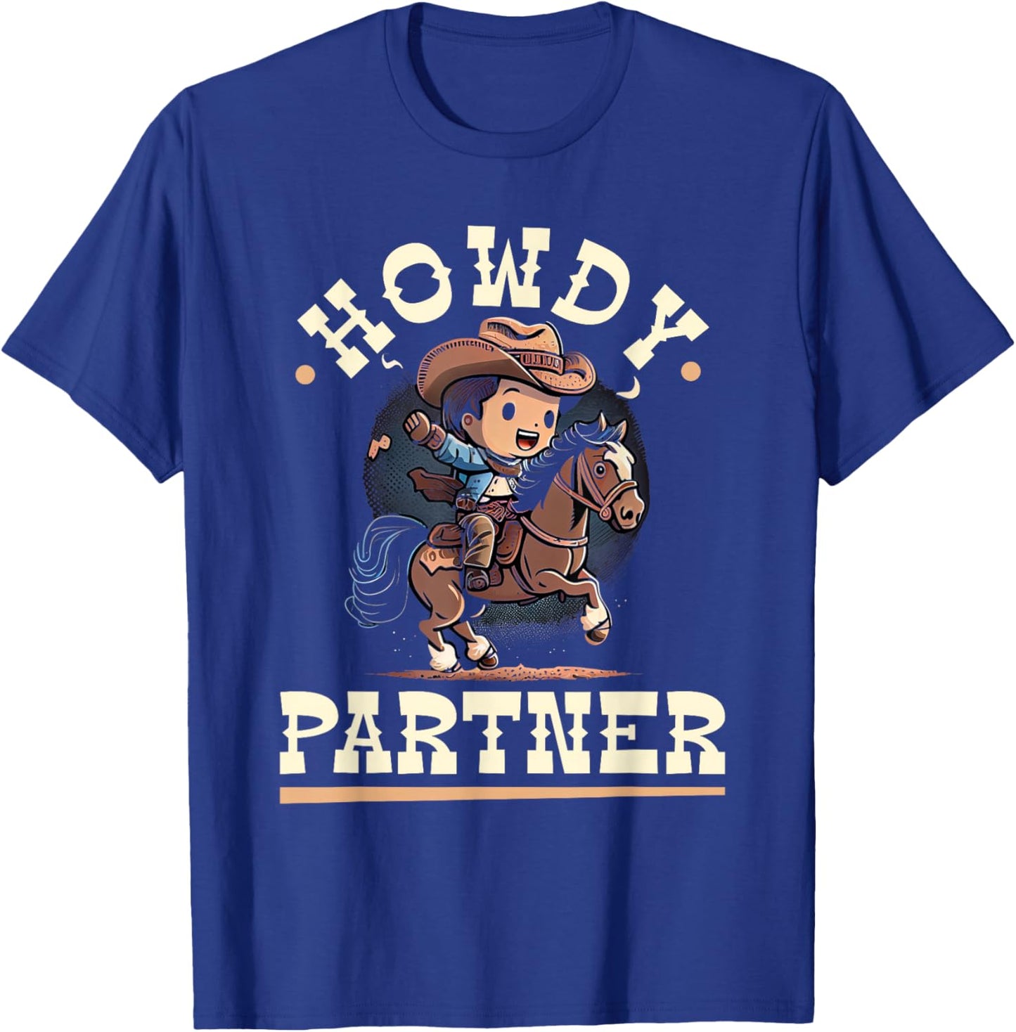 Howdy Partner, Cowboy Rodeo Toddler Boys T-Shirt - T-Shirt | Royal