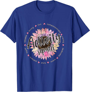Activity Director Appreciation Activity Coordinator Flower T-Shirt - T-Shirt | Royal