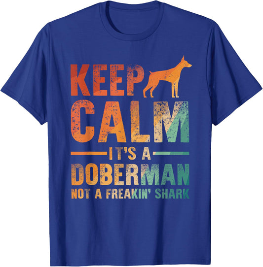 Funny Doberman Art Men Women Doberman Pinscher Dog Walker T-Shirt - T-Shirt | Royal
