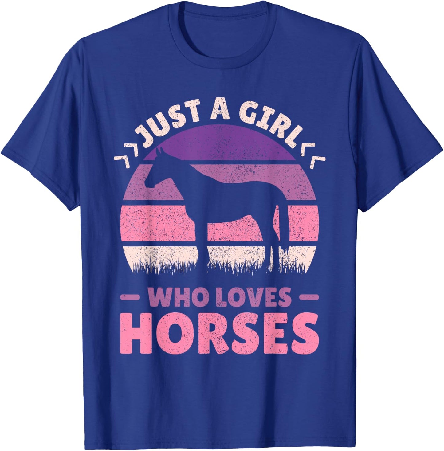 Just A Girl Who Loves Horses Women Horse Stuff Horse Lovers T-Shirt - T-Shirt | Royal