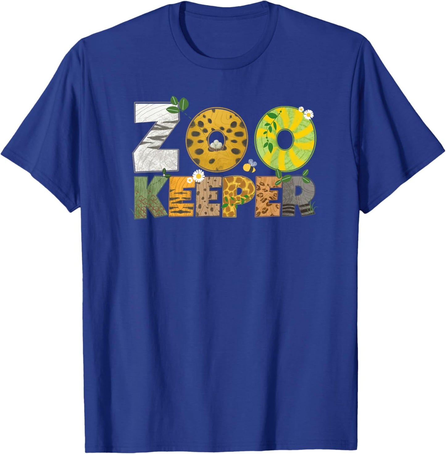 Zoo Keeper African Savanna Wildlife Animal Print T-Shirt - T-Shirt | Royal