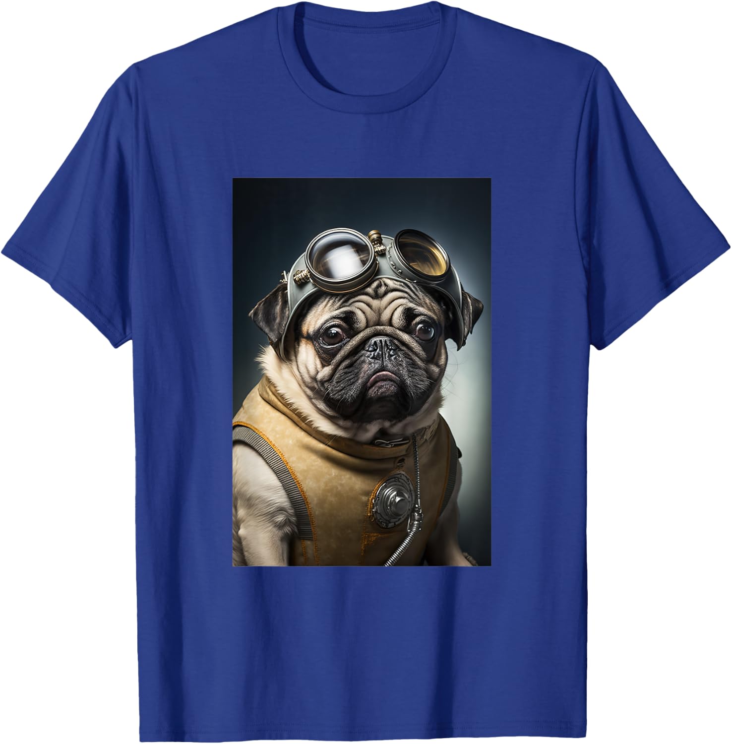 Space Smart Dog Kawaii Cute Pug PD Men Women Kids T-Shirt - T-Shirt | Royal