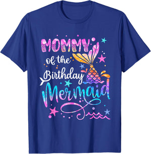Mommy Of The Birthday Mermaid Matching Family 1st Birthday T-Shirt - T-Shirt | Royal