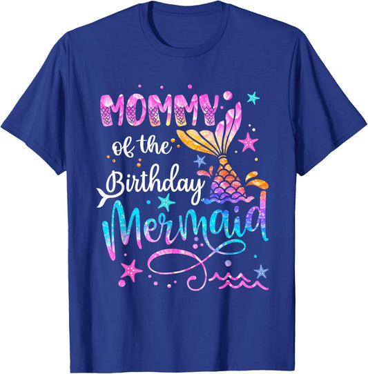 Mommy Of The Birthday Mermaid Matching Family 1st Birthday T-Shirt - T-Shirt | Royal
