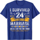 24th Wedding Anniversary shirt Couples Husband Wife 24 Years T-Shirt - T-Shirt | Royal