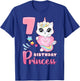 Girl, 7th birthday, unicorn cat, number 7 T-Shirt - T-Shirt | Royal