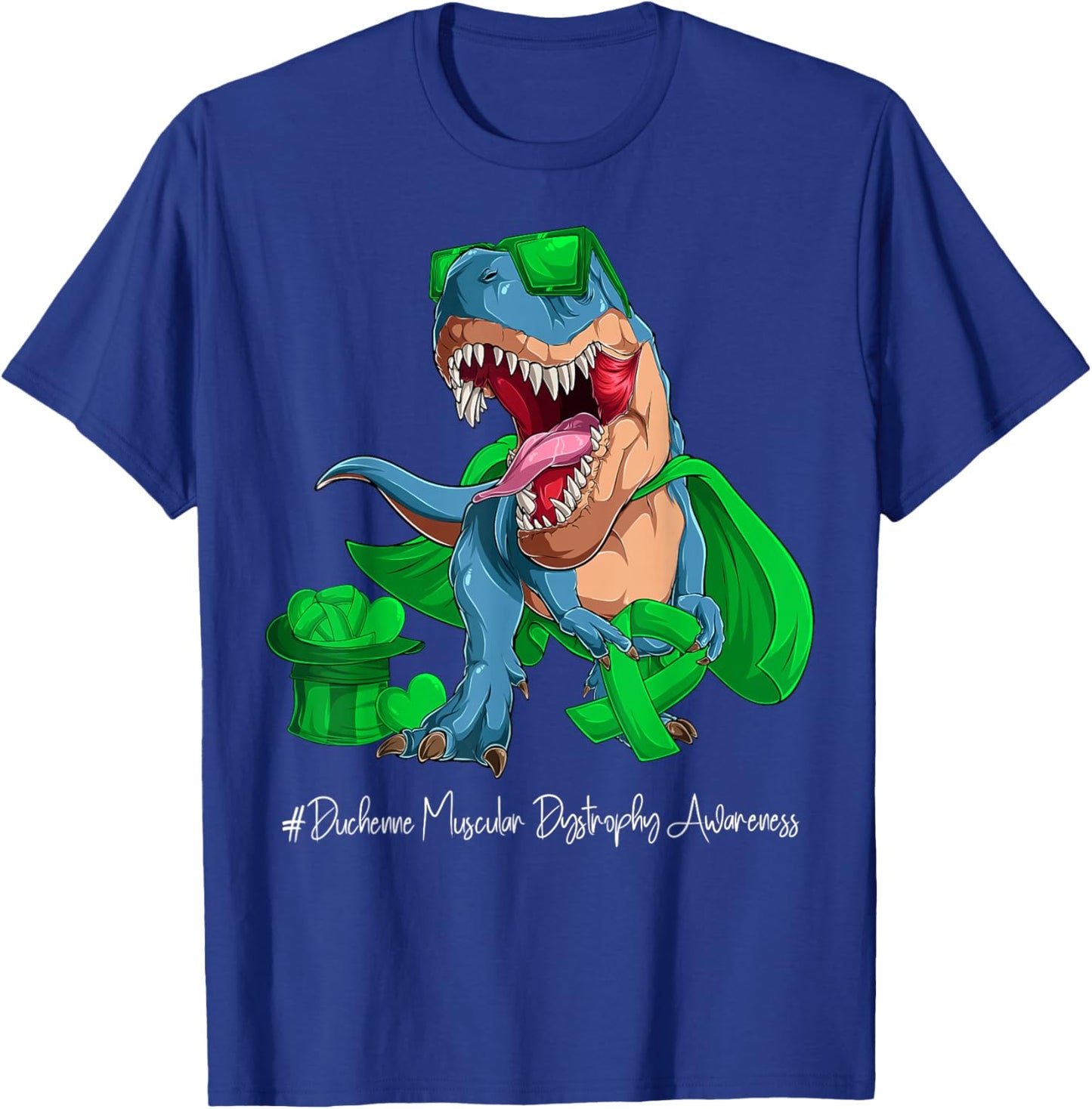 Duchenne Muscular Dystrophy Awareness Month Green Ribbon T-Shirt - T-Shirt | Royal