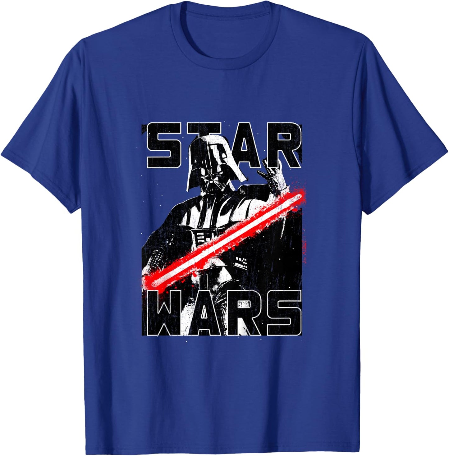 Kids Star Wars Classic Distressed Darth Vader Retro Lightning T-Shirt - T-Shirt | Royal