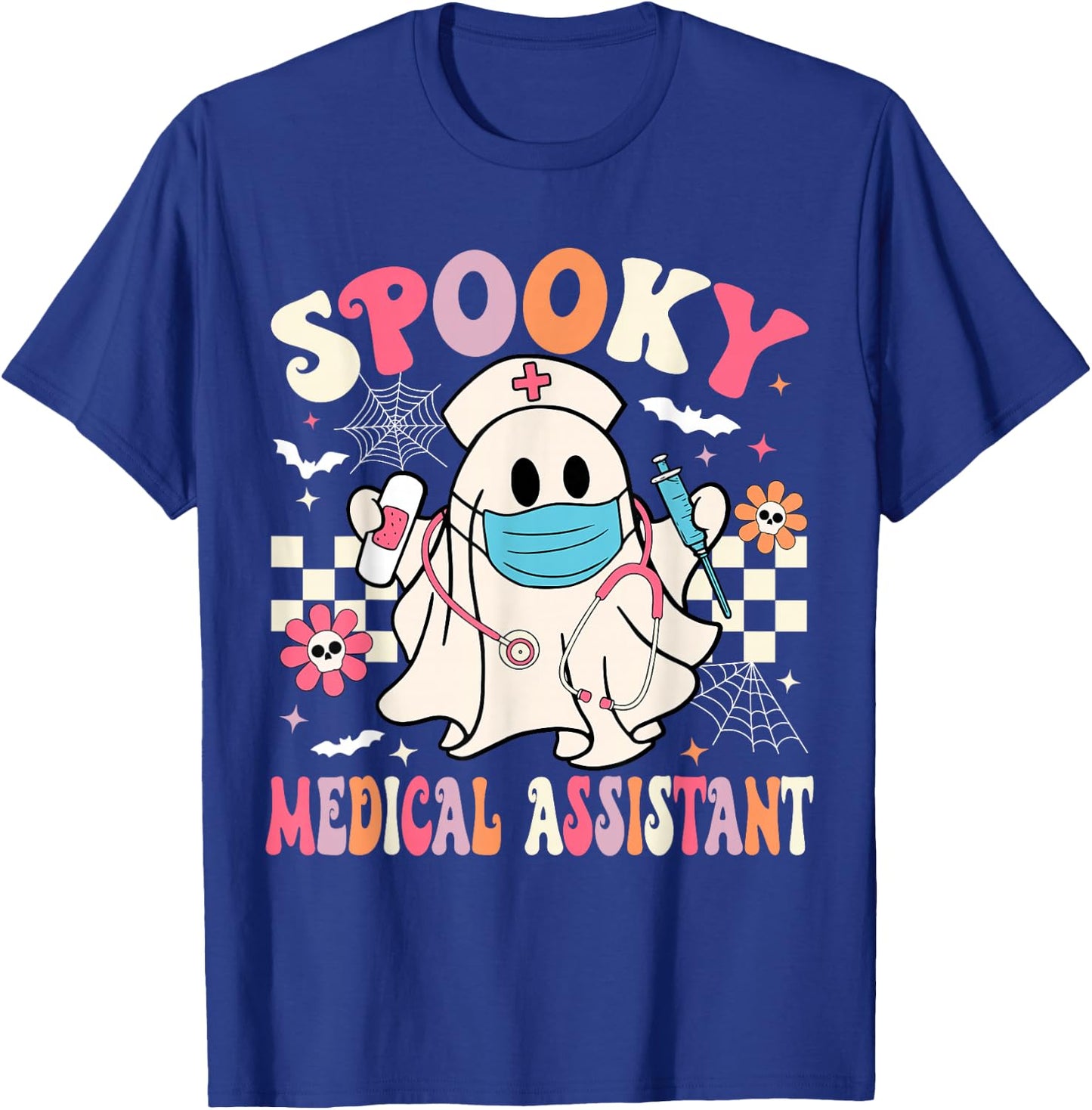 Groovy Spooky Medical Assistant Cute Halloween Med Assistant T-Shirt - T-Shirt | Royal