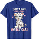 Just A Girl Who Loves White Tigers - Baby Tiger Pink Hearts T-Shirt - T-Shirt | Royal