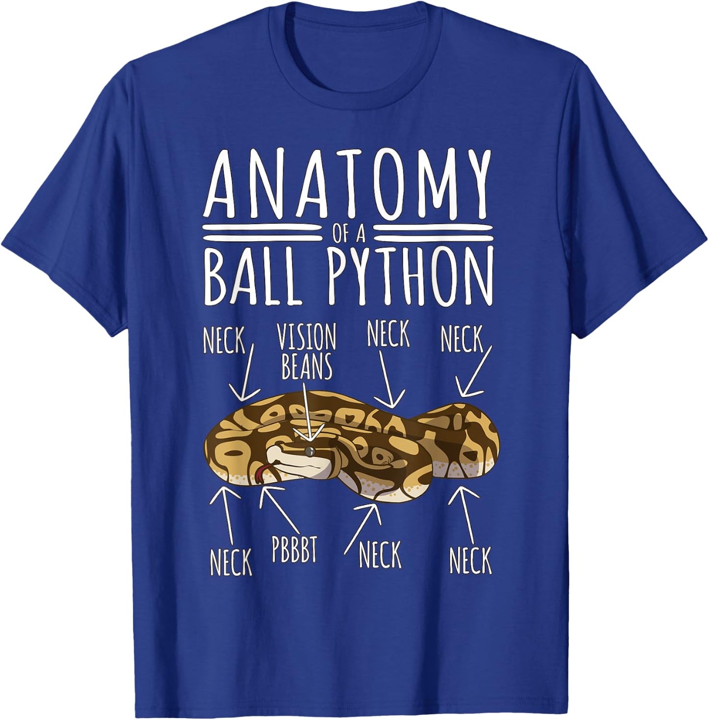 Python Snake Owner - Anatomy Of A Ball Python T-Shirt - T-Shirt | Royal