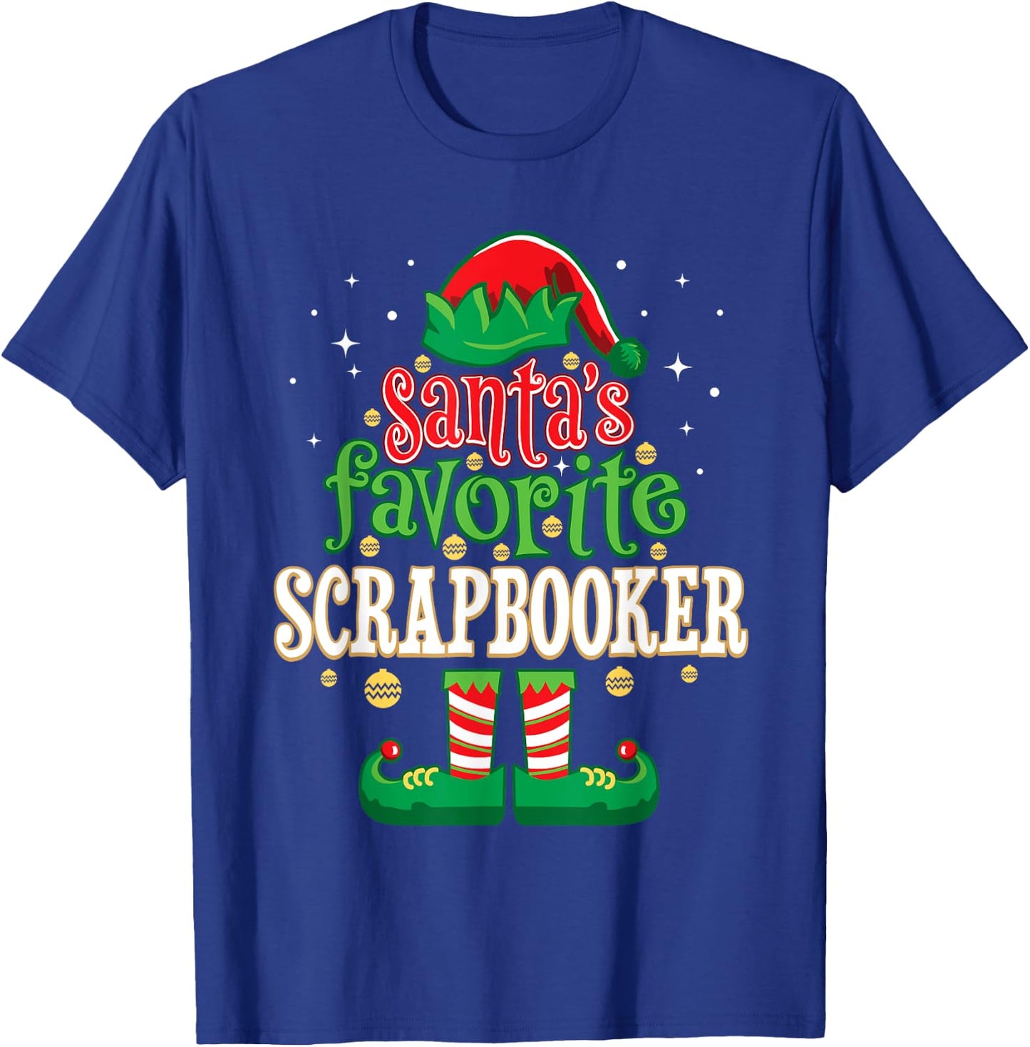Santa's Favorite Scrapbooker Christmas Matching Scrapbooking T-Shirt - T-Shirt | Royal