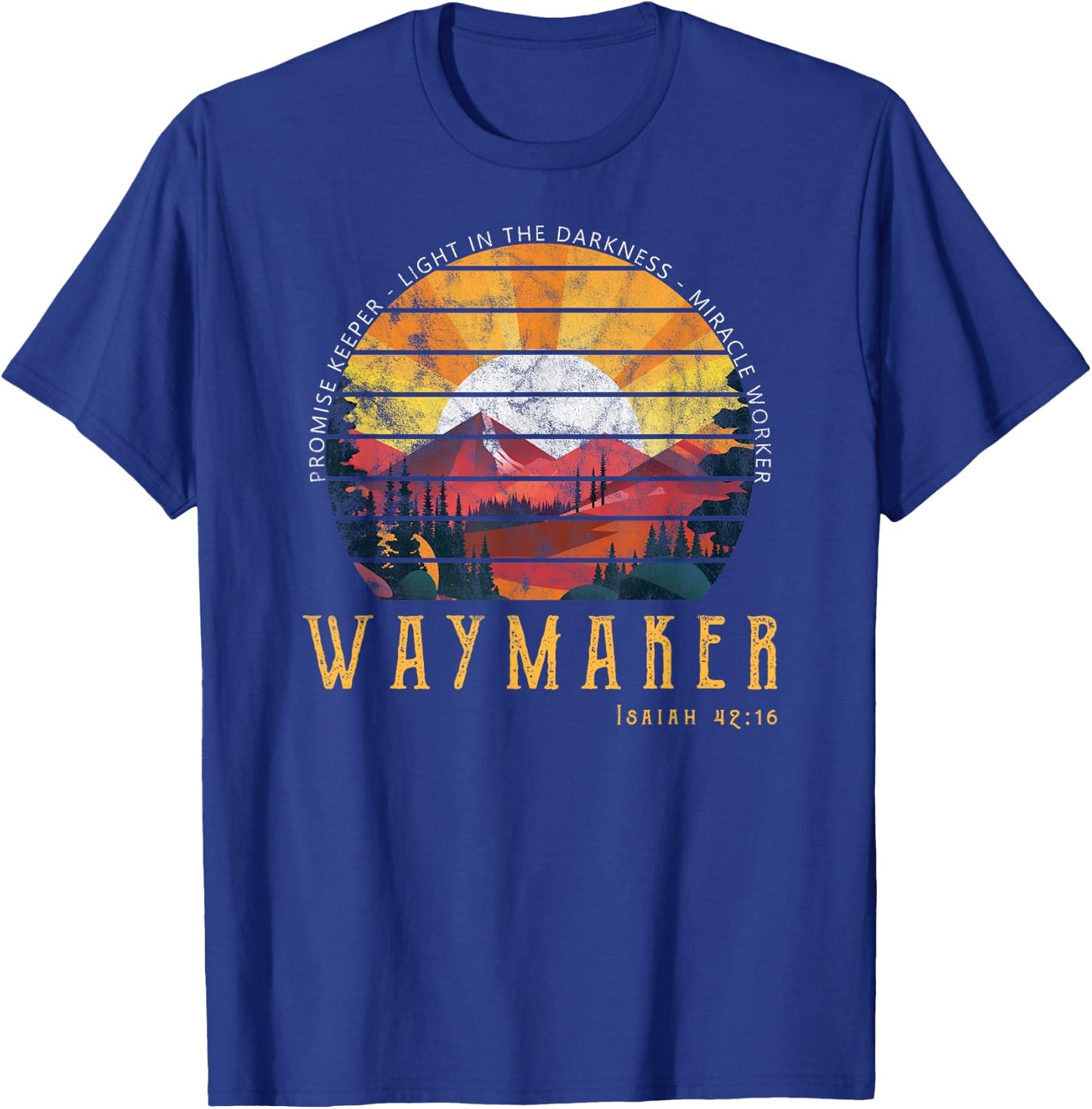 Vintage Waymaker Promise Keeper Miracle Worker Christian T-Shirt - T-Shirt | Royal