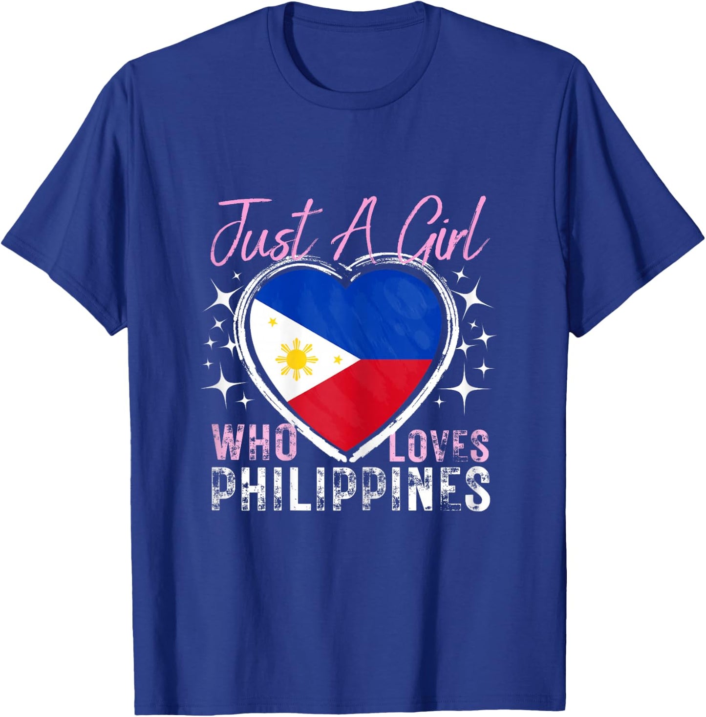 Just A Girl Who Loves Philippines Heart Flag for Girls T-Shirt - T-Shirt | Royal