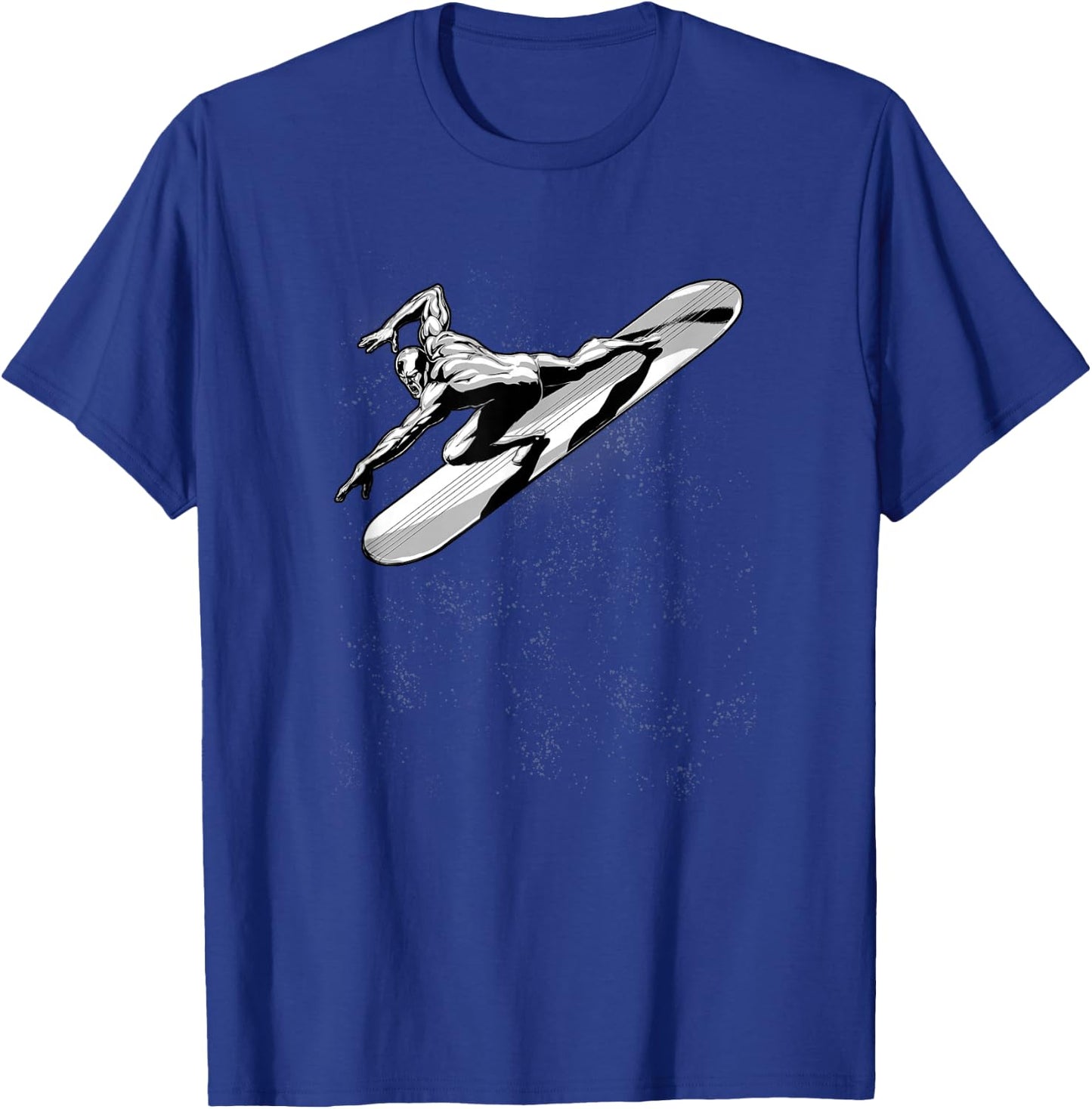 Marvel Fantastic Four Silver Surfer Space Surfing Logo T-Shirt - T-Shirt | Royal
