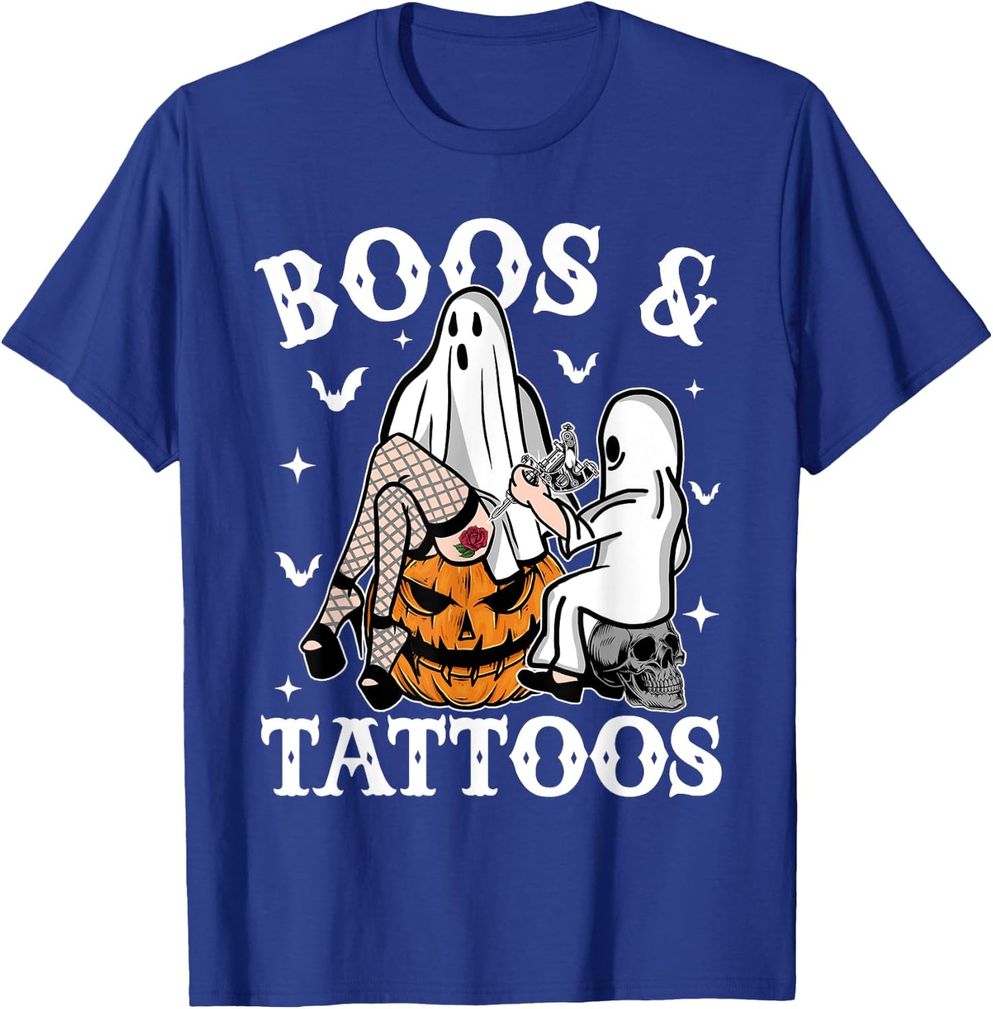 Ghosts Pumpkin Tattoo Artist Halloween Boos And Tattoos T-Shirt - T-Shirt | Royal