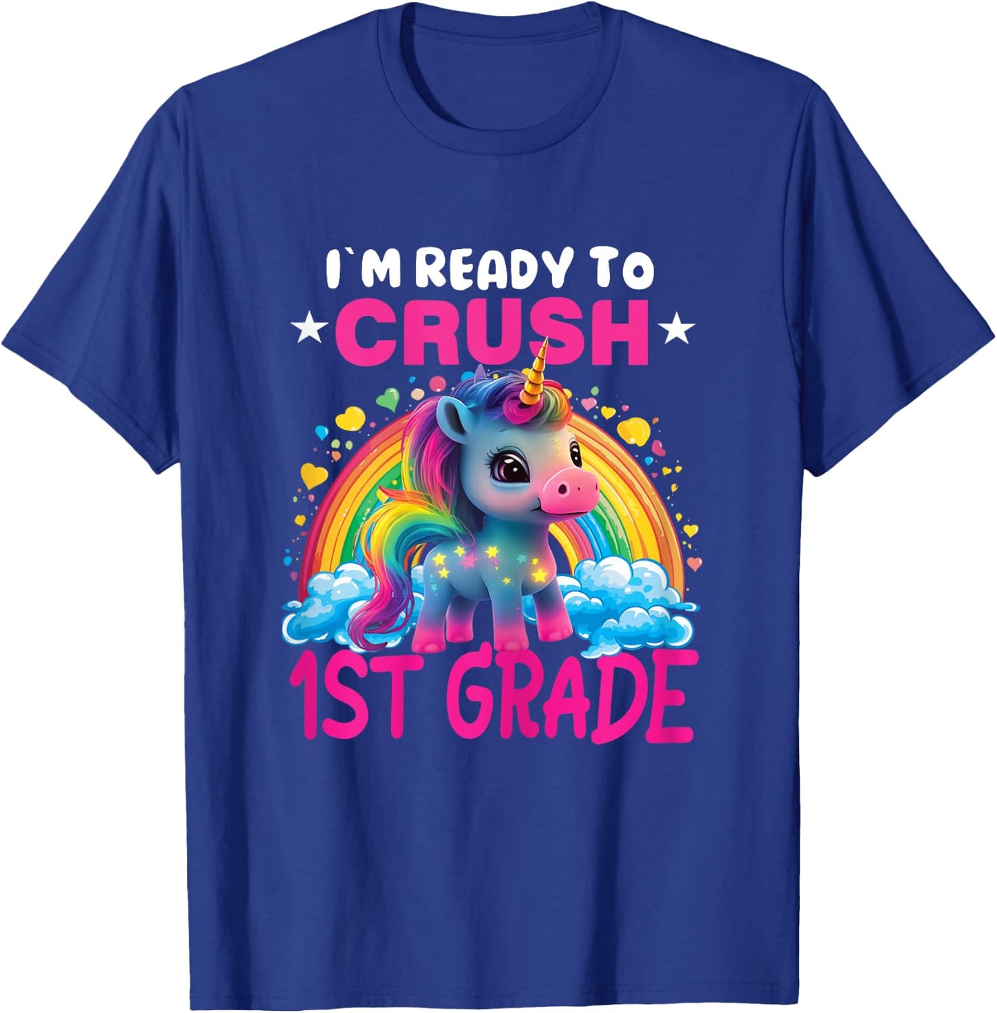 Crush 1st Grade Dabbing Unicorn Back to School Girls Gift T-Shirt - T-Shirt | Royal