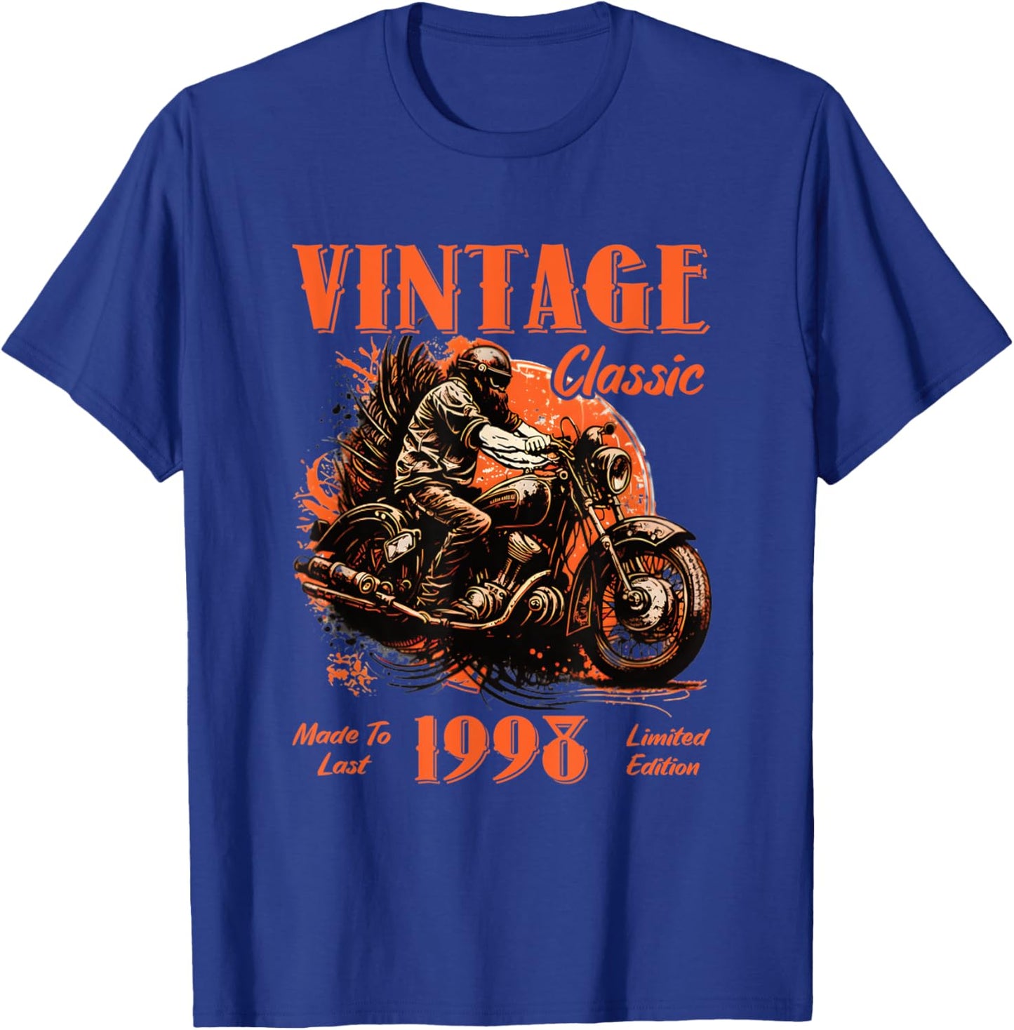 Vintage vintage 1998 birthday classic retro motorcycle T-Shirt - T-Shirt | Royal