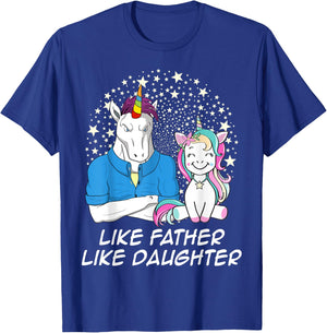 Like Father Like Daughter Unicorn Matching For Dad Kid T-Shirt - T-Shirt | Royal
