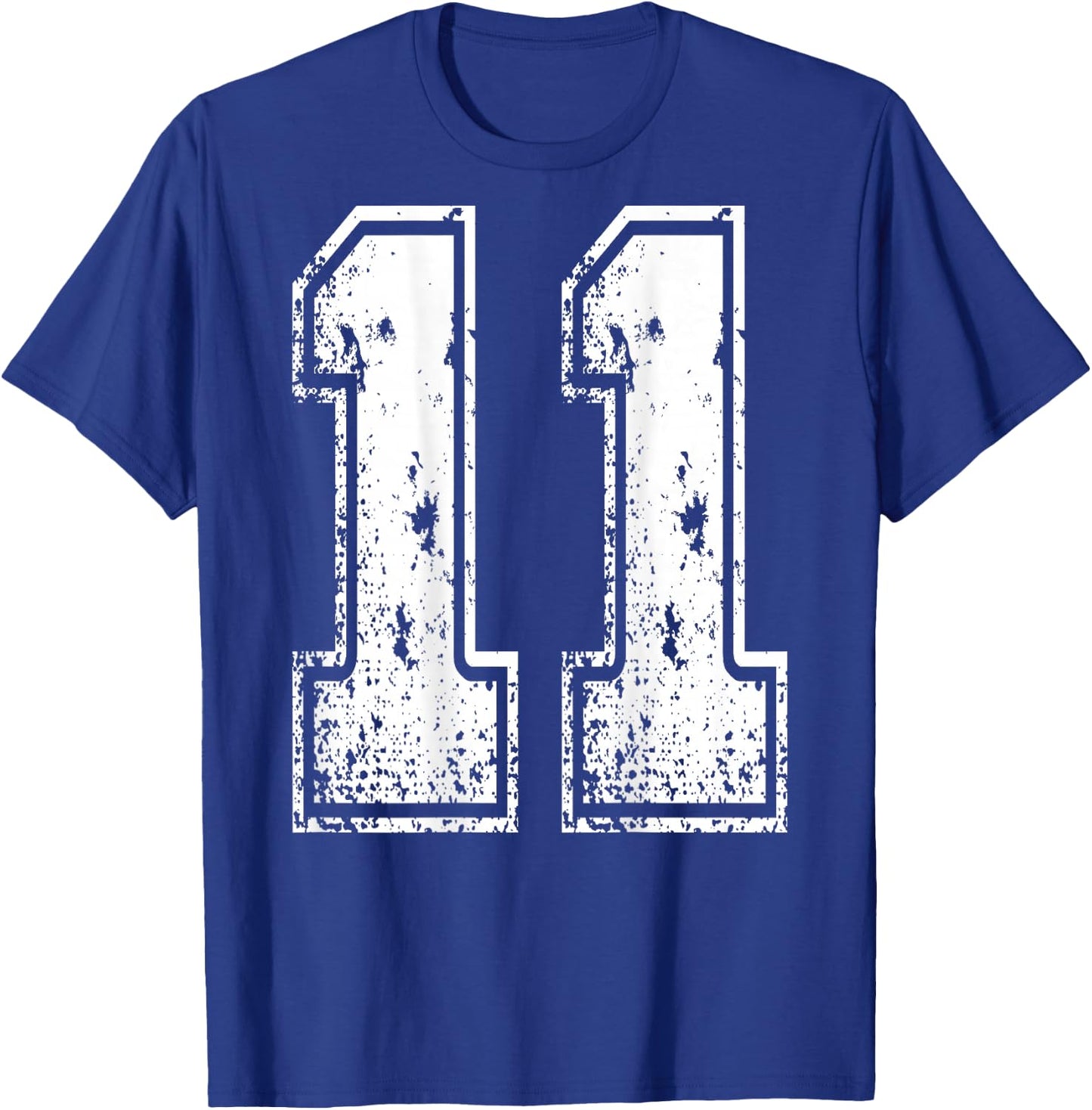 Number 11 Print On Back of Shirt Number 11 Numbered T-Shirt - T-Shirt | Royal