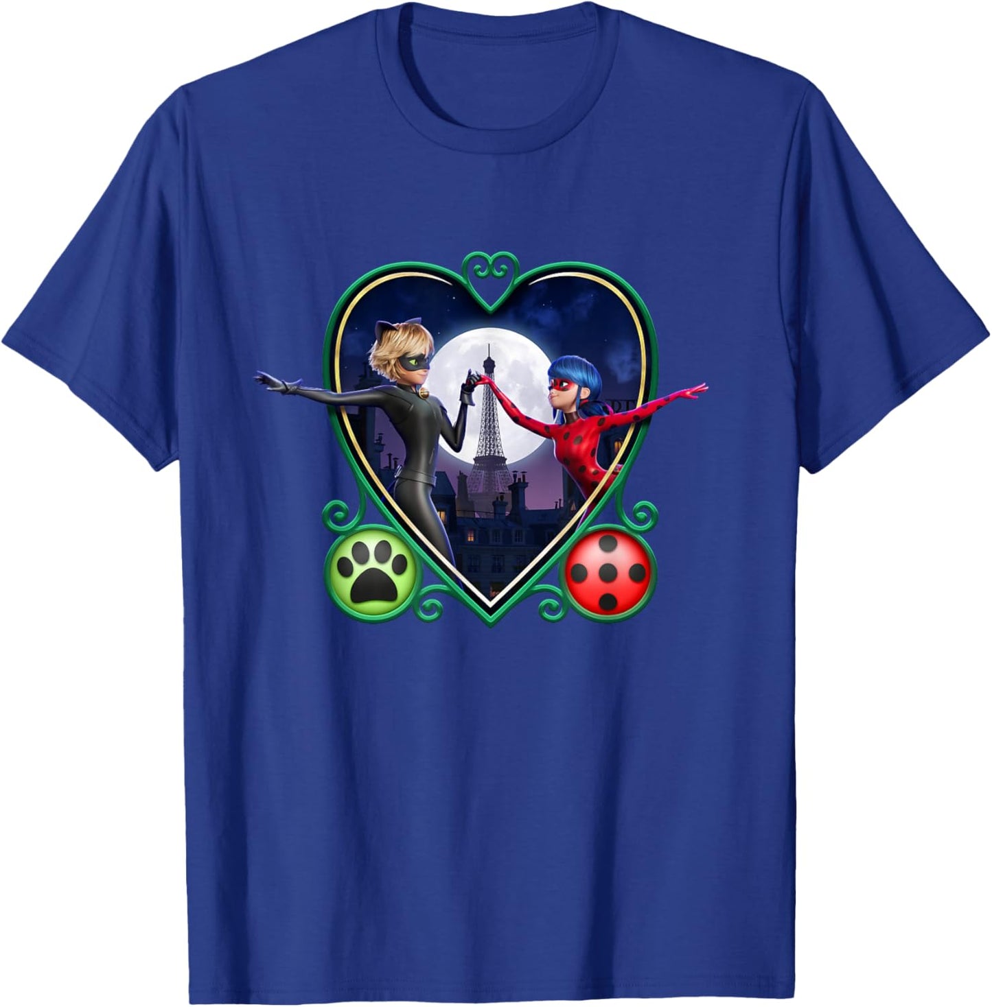 Miraculous Ladybug and Cat Noir The Movie Heart T-Shirt - T-Shirt | Royal